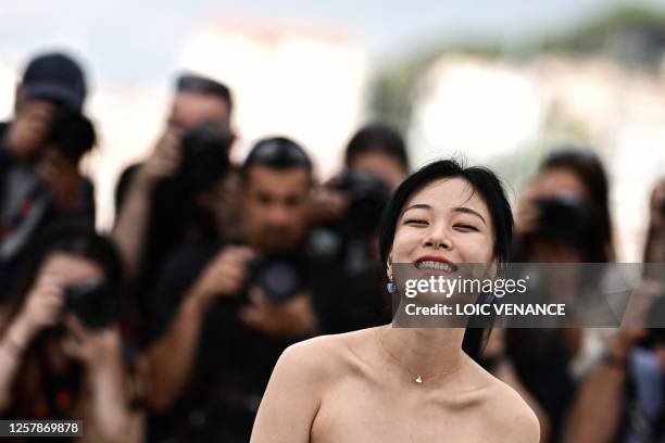 South Korean singer and actress Kim Hyung-Seo aka Bibi poses during a photocall for the film "Hwa-Ran" at the 76th edition of the Cannes Film...