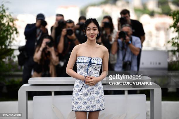South Korean singer and actress Kim Hyung-Seo aka Bibi poses during a photocall for the film "Hwa-Ran" at the 76th edition of the Cannes Film...