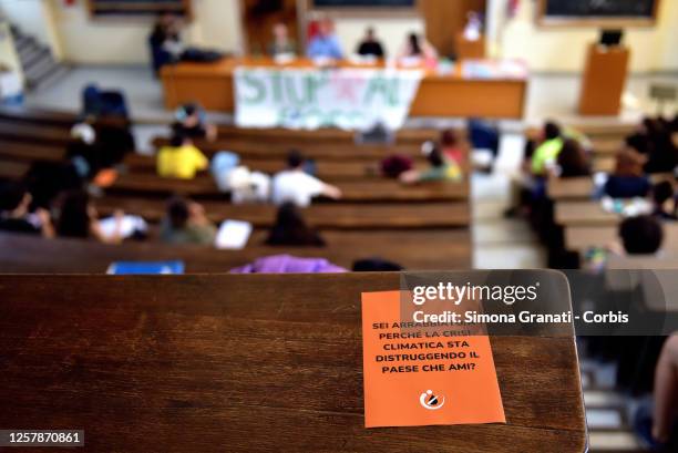 Students of the Sapienza University occupy the Geology faculty as part of the international campaign to change the system by ending the fossil...