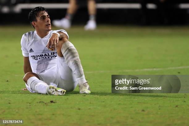 Cristian Pavon of Los Angeles Galaxy looks dejected after a match between Los Angeles Galaxy and Houston Dynamo as part of group F of MLS Is Back...
