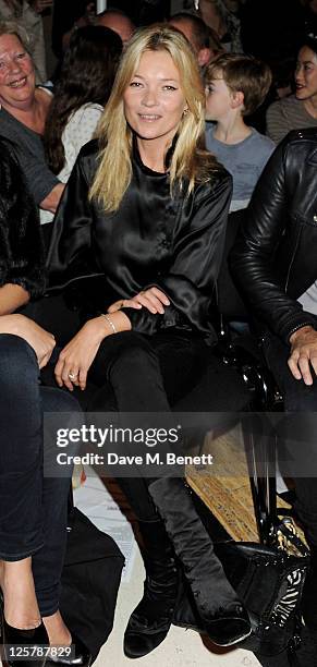 Kate Moss attends the James Small Menswear Spring/Summer 2012 runway show during London Fashion Week at the Vauxhall Fashion Scout on September 21,...