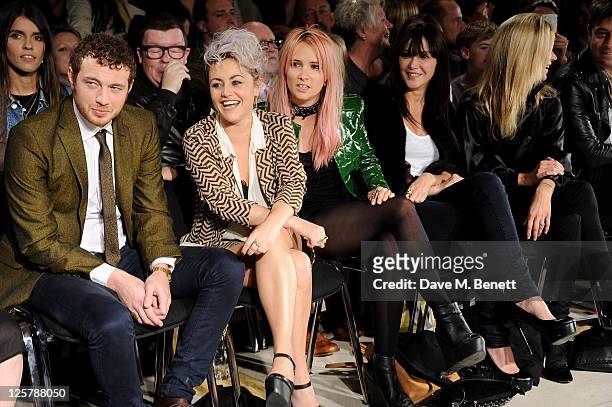 Tom Beard, Jaime Winstone, Sharna Liguz, Annabelle Neilson and Kate Moss attend the James Small Menswear Spring/Summer 2012 runway show during London...