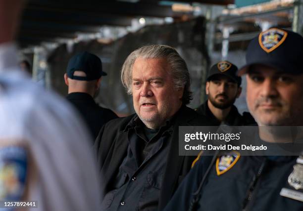 Steve Bannon, former advisor to President Donald Trump, departs New York State Supreme Court on May 25, 2023 in New York City. Last year, Bannon was...