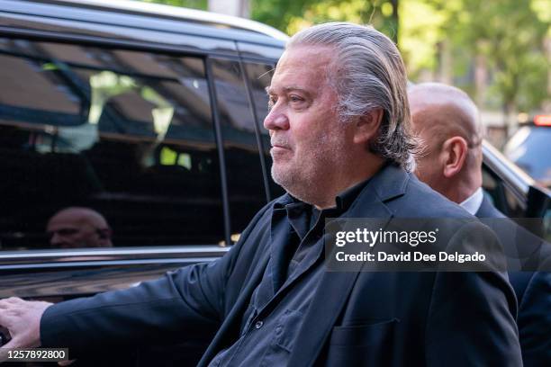 Steve Bannon, former advisor to President Donald Trump, departs New York State Supreme Court on May 25, 2023 in New York City. Last year, Bannon was...