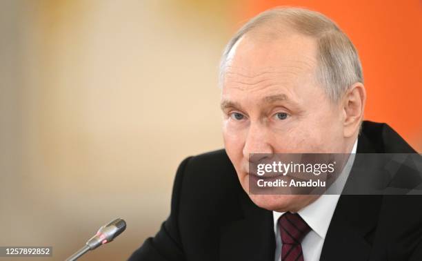 Russian President Vladimir Putin attends the Eurasian Economic Union Leaders' Summit in Moscow, Russia on May 25, 2023. The leaders of member...