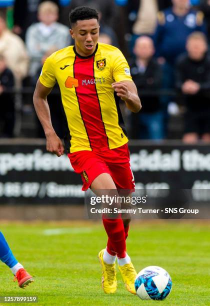 Albion Rovers' Joe Bevan during the Scottish League two play-off final second leg between Albion Rovers and Spartans at Cliftonhill Stadium, on May...