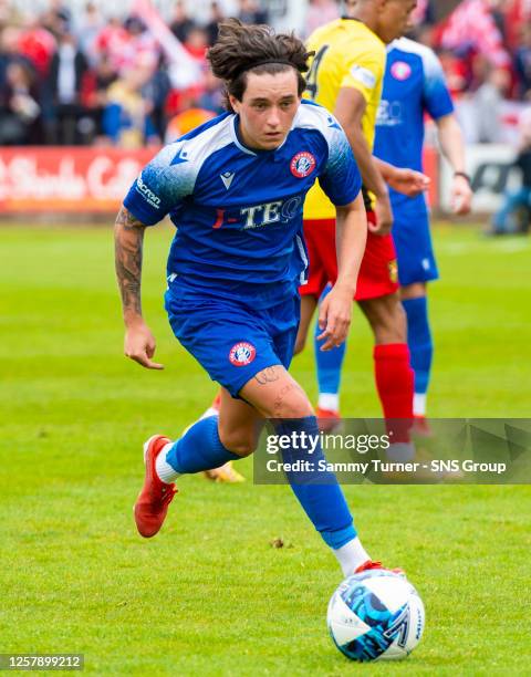 Spartans' Rhys Armstrong during the Scottish League two play-off final second leg between Albion Rovers and Spartans at Cliftonhill Stadium, on May...