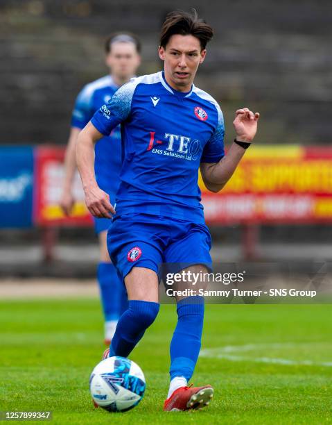 Spartans' Bradley White during the Scottish League two play-off final second leg between Albion Rovers and Spartans at Cliftonhill Stadium, on May 20...