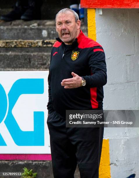 Albion Rovers' manager Sandy Clark during the Scottish League two play-off final second leg between Albion Rovers and Spartans at Cliftonhill...
