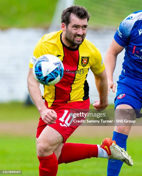 Albion Rovers' Michael Paton during the Scottish League two play-off final second leg between Albion Rovers and Spartans at Cliftonhill Stadium, on...