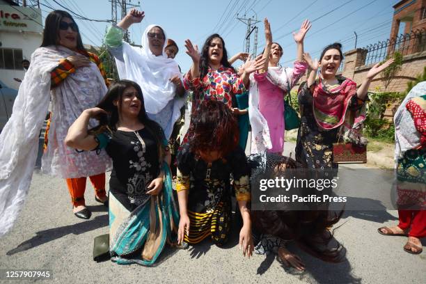 Members of Pakistan's transgender community take part in a protest. Transgender activists in Pakistan said they plan to appeal an Islamic court's...