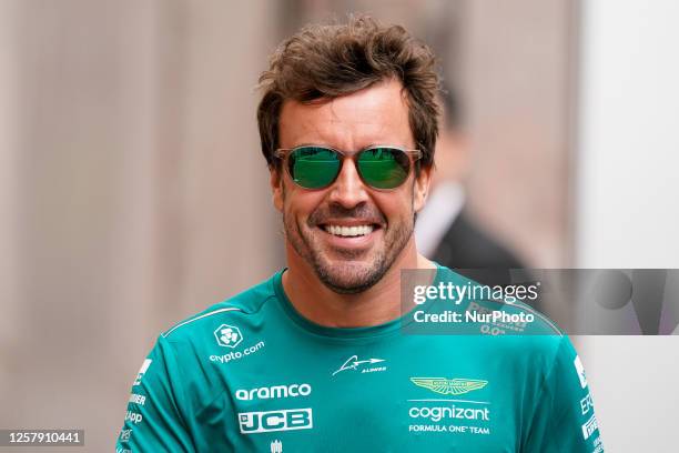 Fernando Alonso of Spain driving the Aston Martin Aramco Cognizant F1 Team AMR23 Mercedes during the Formula 1 Grand Prix De Monaco 2023 on May 25th,...