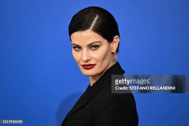 Brazilian model Isabeli Fontana arrives to attend the annual amfAR Cinema Against AIDS Cannes Gala at the Hotel du Cap-Eden-Roc in Cap d'Antibes,...