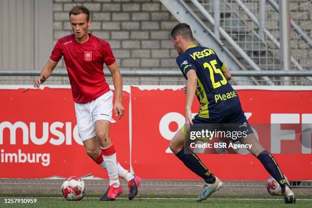 Tom Plezier of MVV Maastricht seen during the pre season match MVV Maastricht v Helmond Sport on July 18, 2020 in Maastricht, The Netherlands.