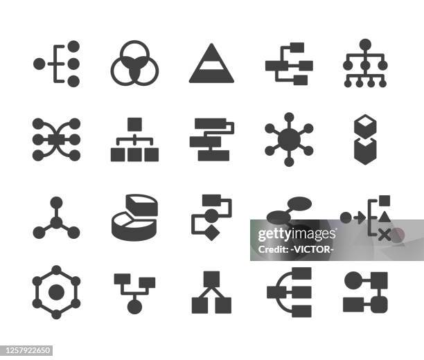 stockillustraties, clipart, cartoons en iconen met diagrampictogrammen - klassieke reeks - hiërarchie