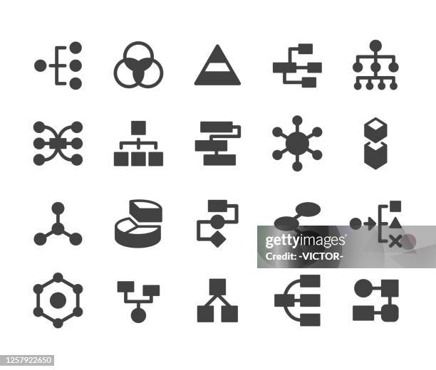 diagram icons - classic series - hierarchy stock illustrations