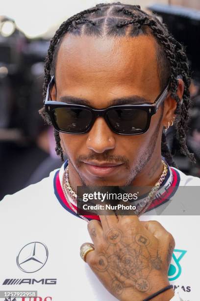 Lewis Hamilton of Uk driving the Mercedes-AMG Petronas F1 Team F1 W14 E Performance Mercedes during the Formula 1 Grand Prix De Monaco 2023 on May...