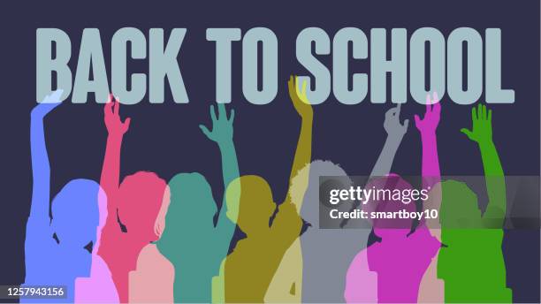 school children in classroom - high school test stock illustrations
