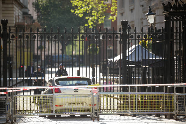 GBR: Person Arrested After Car Collides with Downing Street Gates