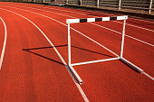 hurdle race barrier on stadium track