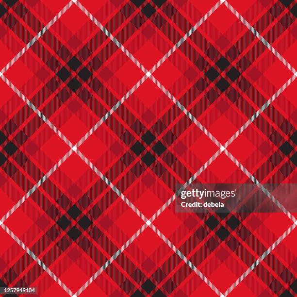 red scottish tartan plaid argyle textile pattern - argyle pattern stock illustrations
