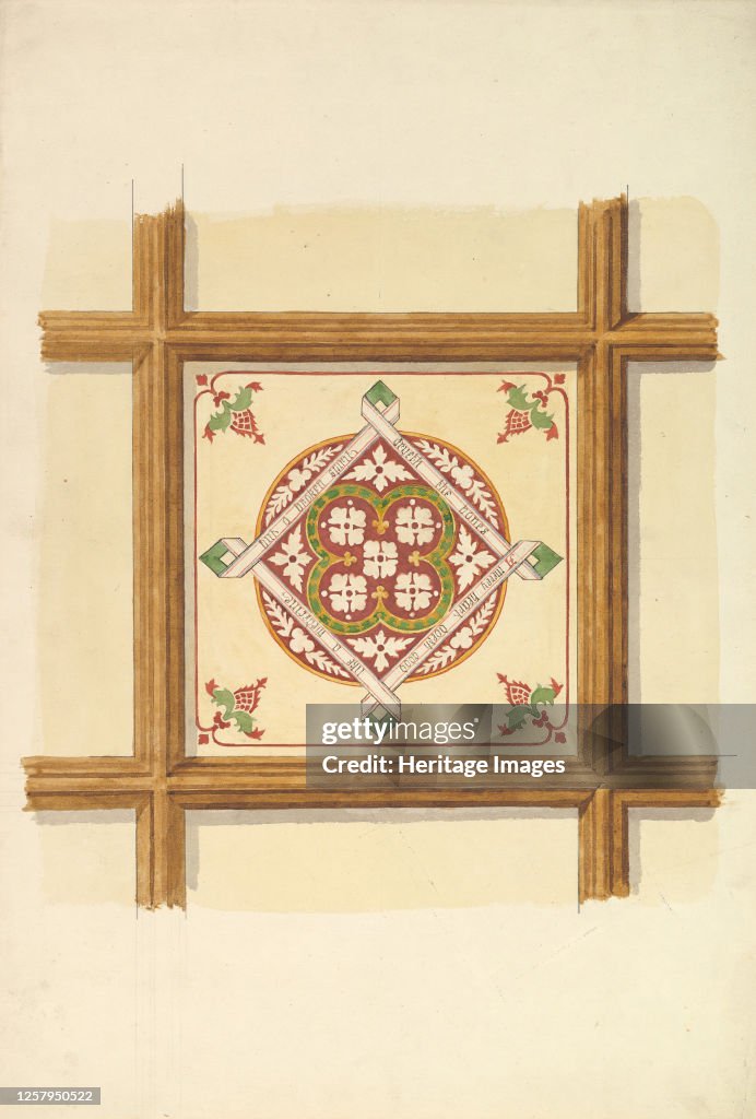 Rust Color Ceiling Design for a Coffered and Painted Ceiling in Rust and Olive Green ...