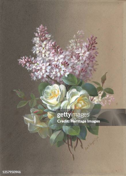 Roses and Lilacs, late 19th-early 20th century. Artist Paul de Longpr�.