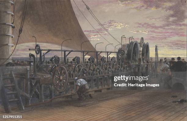 The Paying-out Machinery in the Stern of the Great Eastern, 1865. Artist Robert Charles Dudley.