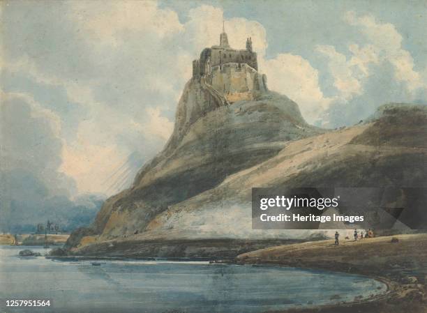 Lindisfarne Castle, Holy Island, Northumberland, 1796-97. Artist Thomas Girtin.