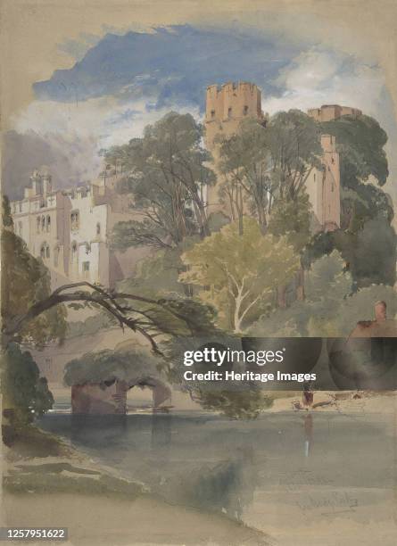 Caesar's Tower, Warwick Castle, circa 1850. Artist William Callow.