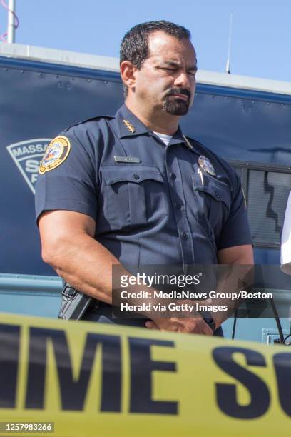Lawrence Police Chief Vasque during a press conference regarding the Gas Explosions, on Friday, September 14, 2018 in Boston, Massachusetts.