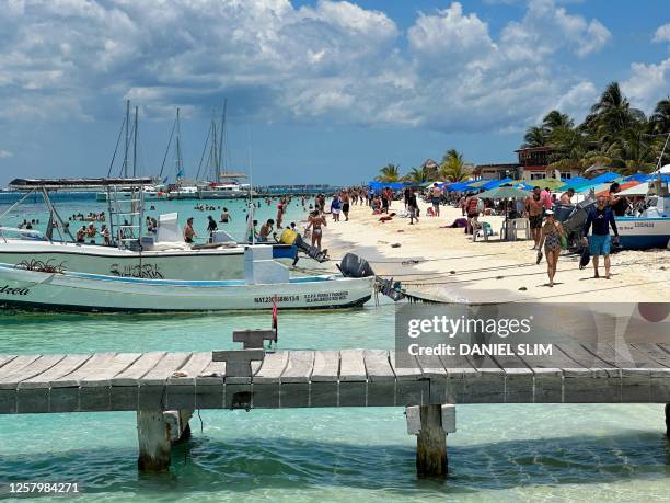 View of Isla Mujeres beach beach, Quintana Roo state, Mexico, taken on May 24, 2023.