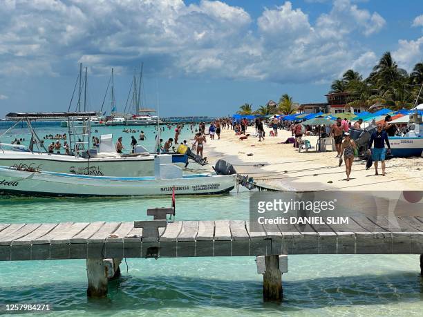 View of Isla Mujeres beach beach, Quintana Roo state, Mexico, taken on May 24, 2023.