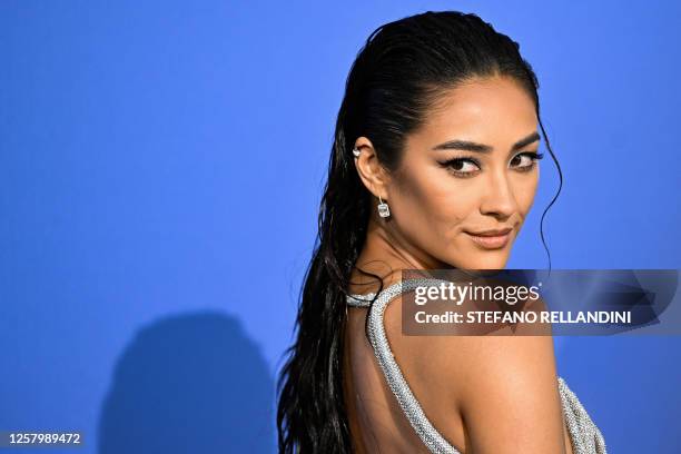 Canadian actress Shay Mitchell arrives to attend the annual amfAR Cinema Against AIDS Cannes Gala at the Hotel du Cap-Eden-Roc in Cap d'Antibes,...