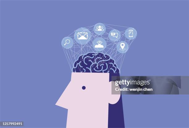 brain and network - cloud storage stock illustrations