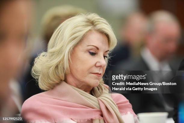 April 4, 2019: Co-founder and Shareholder of Wynn Resorts, Elaine Wynn, awaits her moment to testify during the Massachusetts Gaming Commission...
