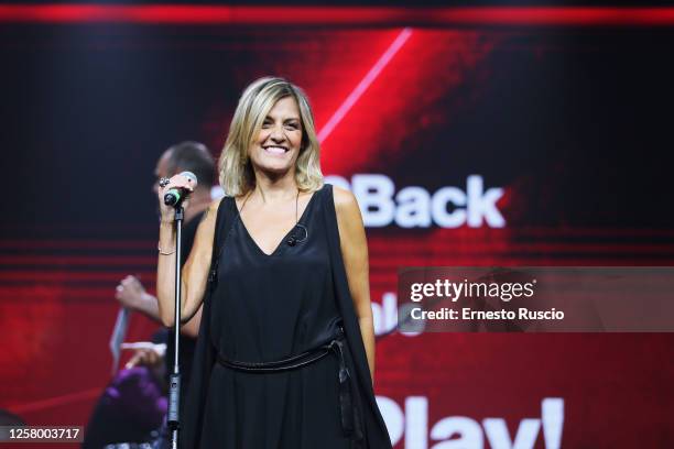 Italian singer Irene Grandi performs during "Back2Back" Radio show at Rai Radio 2 on July 21, 2020 in Rome, Italy.