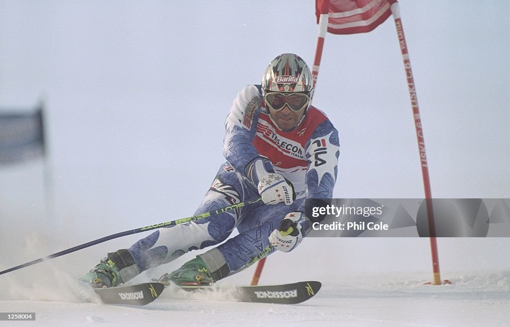 Alberto Tomba of Italy in action