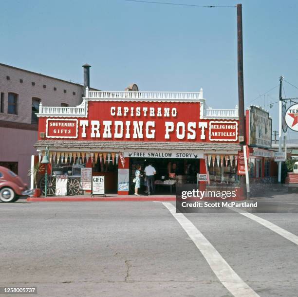 Exterior view of the Capistrano Trading Post on Camino Capistrano , San Juan Capistrano, California, August 1963.