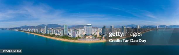 nha trang city panorama - july 10 - 2020 from vietnam - aerial view. - nha trang stock pictures, royalty-free photos & images