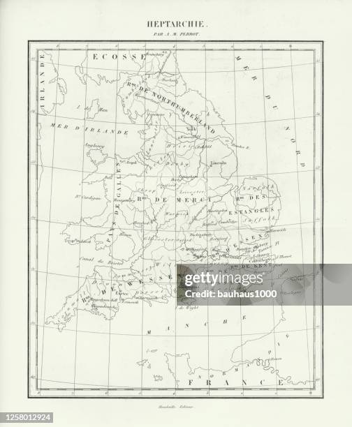 vintage, historical map of england and great britain, english victorian engraving, 1840 - 1871 stock illustrations