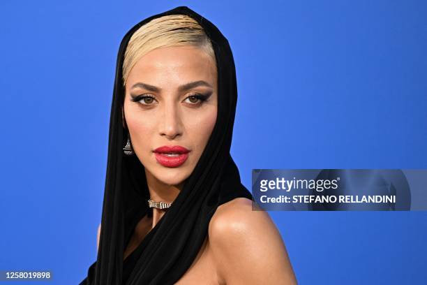 Saudi model Roz arrives to attend the annual amfAR Cinema Against AIDS Cannes Gala at the Hotel du Cap-Eden-Roc in Cap d'Antibes, southern France, on...