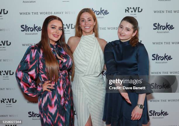 Amy Christophers, Alex Murphy and Chiara Beer attend the premiere of Stroke Association's "When The Words Away Went" at BFI Southbank on May 25, 2023...