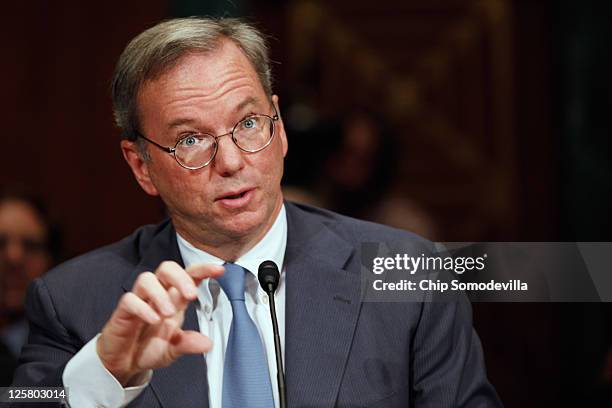 Google Executive Chairman Eric Schmidt testifies before the Senate Judiciary Committee's Antitrust, Competition Policy and Consumer Rights...