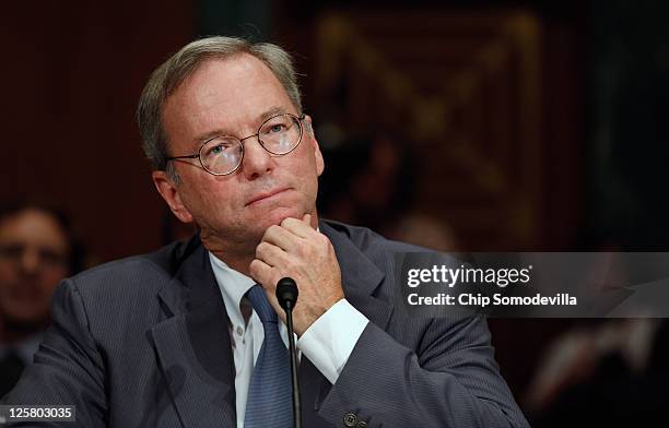 Google Executive Chairman Eric Schmidt testifies before the Senate Judiciary Committee's Antitrust, Competition Policy and Consumer Rights...