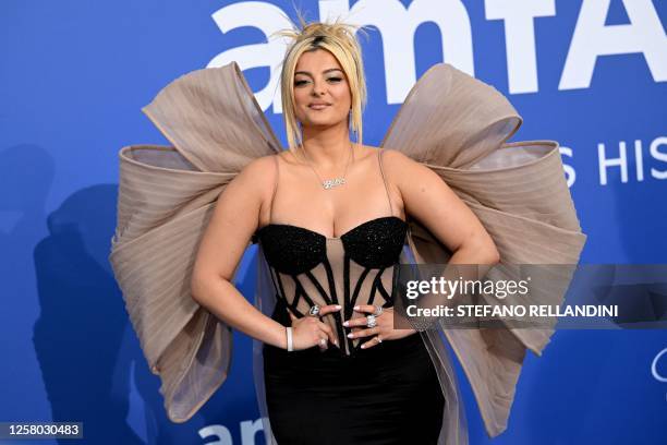 Singer Bebe Rexha arrives to attend the annual amfAR Cinema Against AIDS Cannes Gala at the Hotel du Cap-Eden-Roc in Cap d'Antibes, southern France,...