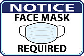Notice Face Mask Required sign