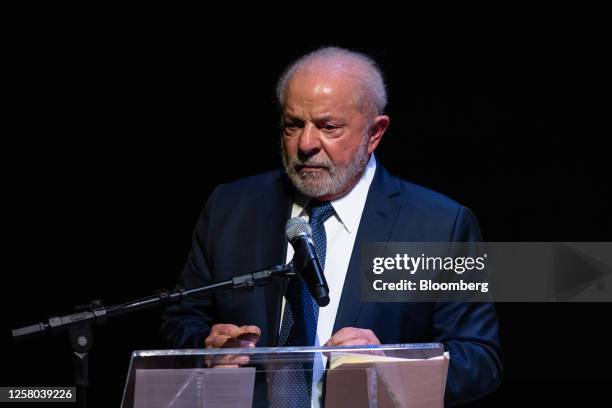 Luiz Inacio Lula da Silva, Brazil's president, speaks during an Industry Day event hosted by Federation of Industries of the State of Sao Paulo in...