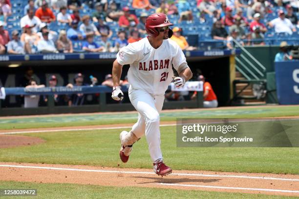 Alabama Crimson Tide outfielder Tommy Seidl during the 2023 SEC Baseball Tournament game between the Alabama Crimson Tide and the Auburn Tigers on...