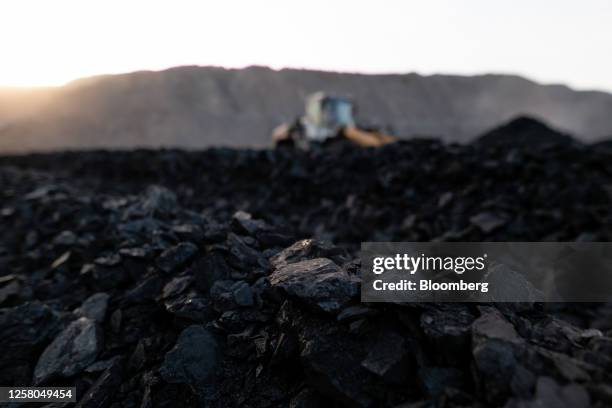 Lumps of coal at the coal mine, operated by South Eastern Coalfields Ltd., in Gevra, Chhattisgarh, India, on Wednesday, May 10, 2023. India has to...